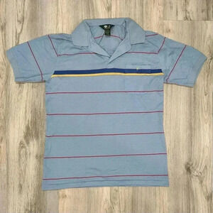 Vintage 80s Sears Tour Collection Cotton Golf Polo Pocket Collared Shirt Size L
